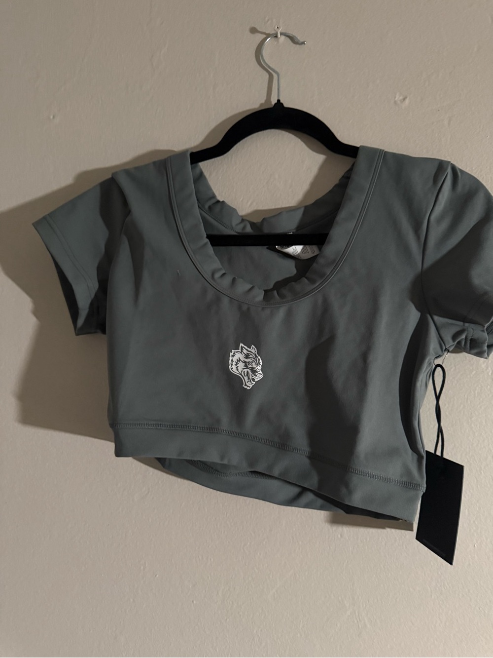 She Darc Cropped Scoop Neck Women’s Top - Slate Green